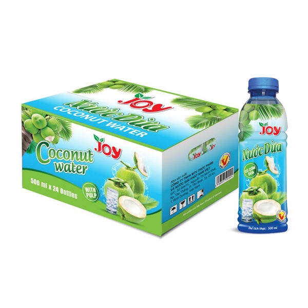 Thùng 24 chai 500ml Nước Dừa có Cơm Dừa – Thương Hiệu JOY