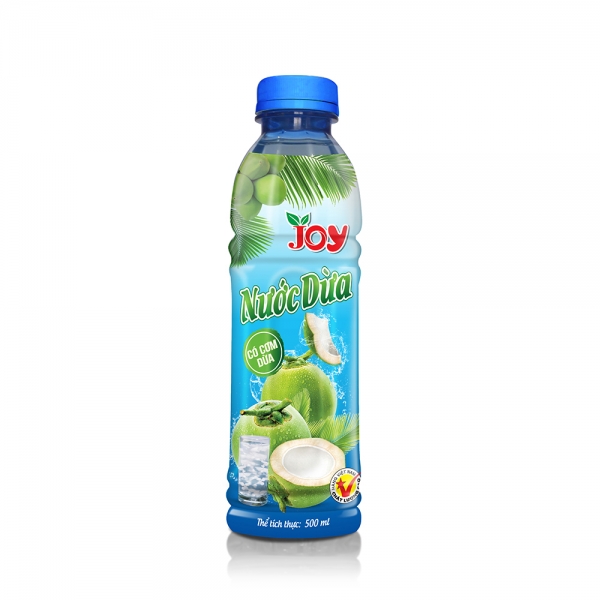 Thùng 24 chai 500ml Nước Dừa có Cơm Dừa – Thương Hiệu JOY