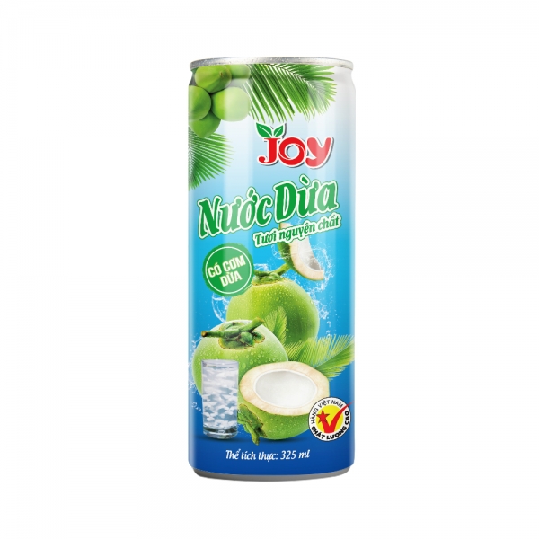 Thùng 24 lon 325ml Nước Dừa có Cơm Dừa – Thương Hiệu JOY